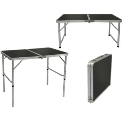 Alu Campingtisch Ca. 90x60cm Höhenverstellbar Reisetisch Klapptisch Kofferformat