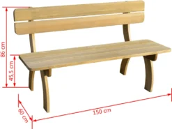 VidaXL Gartenbank 150 Cm Imprägniertes Kiefernholz -Deutschland Garten Zier Verkaufs-Shop 582516b4e925057370b0ebcb463f0a9e
