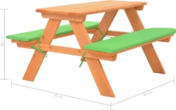 VidaXL Kinder-Picknicktisch Mit B?nken 89¡Á79¡Á50 Cm Massivholz Tanne -Deutschland Garten Zier Verkaufs-Shop 58d72d34de7214d5fff68096fa6754dd
