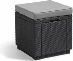 Allibert Cube Sitzhocker H 39 X B 42 X T 42 Cm, Mit Stauraum, Graphitgrau -Deutschland Garten Zier Verkaufs-Shop 58ebae269d42671e065132b09ab91e0e