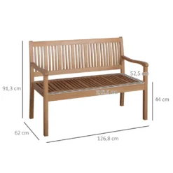 Outsunny Gartenbank 2-Sitzer Sitzbank Aus Holz Parkbank Bis 180 Kg Bank Terrassenbank Mit Rückenlehnen Gartenmöbel Pappelholz Gelb 126,8 X 62 X 91,3 Cm -Deutschland Garten Zier Verkaufs-Shop 58ee95934f464f1efedf68d1a8d546cf