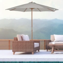 Outsunny Holz Sonnenschirm Holzschirm Gartenschirm Balkonschirm 3m Grau -Deutschland Garten Zier Verkaufs-Shop 59312361f62e3173b760c1f331e19caa