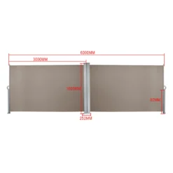 EINFEBEN Doppelseitenmarkise Markisen Brau 160x600cm Ausziehbar UV Bestaendig Fuer Balkon Terrasse Balkon -Deutschland Garten Zier Verkaufs-Shop 59632b6931ecbfff80aab69ac8f65dc9