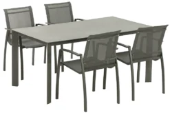 Dehner Gartentisch Nancy, Mit Antihaft-Beschichtung, 160 X 75 X 90 Cm, Aluminium/Glas, Grau -Deutschland Garten Zier Verkaufs-Shop 59c8acd5be7feeedb21f961141de3841