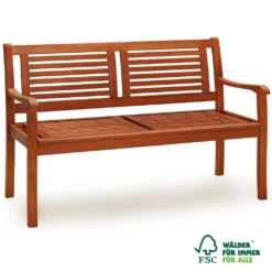 Deuba Gartenbank Bologna 2-Sitzer L 120 X T 60 X H 90 Cm,Eukalyptusholz, Bis 320 Kg Belastbar, Naturbelassen -Deutschland Garten Zier Verkaufs-Shop 5a0822e5ab1e577e8c65fd4d6de89d83