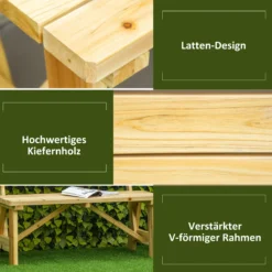 Outsunny Gartenbank 2-Sitzer Parkbank Aus Holz Sitzbank Bis 220 Kg Bank Terrassenbank Mit Rückenlehnen Gartenmöbel Massivholz 116 X 56 X 80 Cm -Deutschland Garten Zier Verkaufs-Shop 5a9c82f017fdc58cb8b8cd1c92b7904b