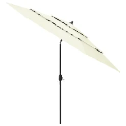 VidaXL Sonnenschirm Mit Aluminium-Mast 3-lagig Sandfarben 3 M