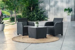 Allibert By Keter Gartentisch Patio Umbrella Luzon Plus, Graphit, Inkl. Loch Für Schirm, Deckel Abnehmbar, Mit Stauraum, Kunststoff, Flache Rattanoptik -Deutschland Garten Zier Verkaufs-Shop 5b33d22ed7191c774411e5a54ea2c34d