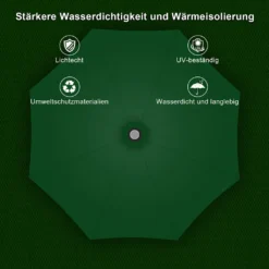 Lospitch 3.5m Sonnenschirm Gartenschirm Wasserabweisend Terrassenschirm UV40+ Mit Handkurbel Balkon Marktschirm,Grün,3.5m -Deutschland Garten Zier Verkaufs-Shop 5bef3b57a08f916c1b36c51422a86df8