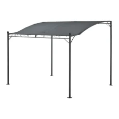 Pergola Teresina 300x250 Cm Gartenpavillon Überdachung Witterungsbeständig Gartenzelt Grillpavillon Sonnnenschutz Stahlgestell Dunkelgrau