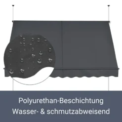 Juskys Klemmmarkise 250 X 120 Cm Mit Handkurbel - Markise Ohne Bohren - Höhenverstellbar, UV-beständig & Wasserabweisend - Balkonmarkise Balkon Grau -Deutschland Garten Zier Verkaufs-Shop 5c8a6e4895fd92bb23c56bc1c3551143