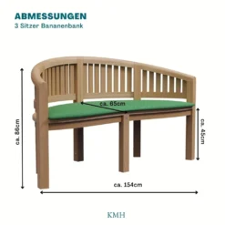 KMH® TEAK 3-sitzer Bananenbank Mit Auflage Grün -Deutschland Garten Zier Verkaufs-Shop 5cdbcf47f67c42b24126ce439f7afda5
