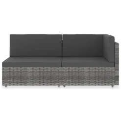 VidaXL Modulares 2-Sitzer-Sofa Poly Rattan Grau -Deutschland Garten Zier Verkaufs-Shop 5d7c41ffb56457eaef42e3331e4eca1d
