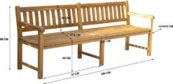 Grasekamp Gartenbank Bank Holzbank Akazie 200cm - Natur -Deutschland Garten Zier Verkaufs-Shop 5dc22b7b56c740e62d985dbbe38ee874