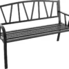 COSTWAY Gartenbank Metall, 2-Sitzer Sitzbank, Parkbank Bis 300kg Belastbar, Terrassenbank Für Garten, Balkon Und Terrasse, 128 X 57 X 86 Cm