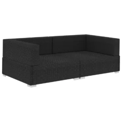 VidaXL Ecksofas 2 Stk. Mit Auflagen Poly Rattan Schwarz -Deutschland Garten Zier Verkaufs-Shop 5e565d0005a08857016abbf00b36aa61
