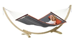 Amazonas Hängematte American Dream Set Grey - Liegefläche 200 X 120 Cm, Grau; AZ-6010130 -Deutschland Garten Zier Verkaufs-Shop 5ec41f732b16779a841c3f77c1c5057d