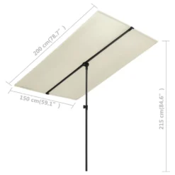 VidaXL Sonnenschirm Mit Aluminium-Mast 2x1,5 M Sandweiß -Deutschland Garten Zier Verkaufs-Shop 5f5616660be8fd3c36d84504808b0198