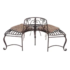 Metall-Bank 'Halbkreis' Möbel Garten Terrasse Balkon Bequem, Ranken Muster -Deutschland Garten Zier Verkaufs-Shop 5f986f6d5661f8f523cc156128ef7e91