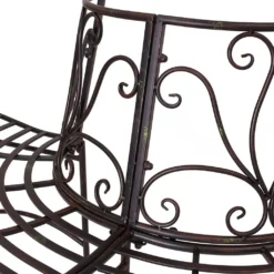 Metall-Bank 'Halbkreis' Möbel Garten Terrasse Balkon Bequem, Ranken Muster -Deutschland Garten Zier Verkaufs-Shop 604ac5d34d2ed76675c2078a72574e12