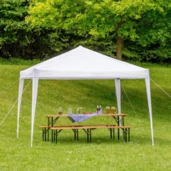 Tectake Faltbarer Garten Pavillon 3x3m - Weiß -Deutschland Garten Zier Verkaufs-Shop 6117ac3a4c333905b255c46f14a14688