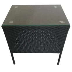 KMH® Polyrattan Tisch *Holme* Schwarz Mit Glasplatte -Deutschland Garten Zier Verkaufs-Shop 6135d008522d6a70cbf5d537d11220f7