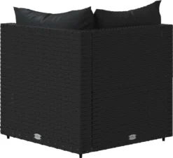 VidaXL Garten-Ecksofa Mit Kissen Schwarz Poly Rattan -Deutschland Garten Zier Verkaufs-Shop 61b91f558d76b39092c7792e81ec97a0