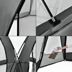 Pro-Tec Kuppelpavillon Grästorp Eventzelt Mit LED Partyzelt Inkl. Beleuchtung Mit Solarmodul Festzelt Wasserdicht 3,45 X 3,45 X 2,47 M Grau -Deutschland Garten Zier Verkaufs-Shop 61cfbd94a3f2e1796218a819da6c7378