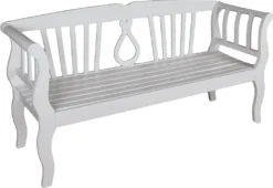 Garden Pleasure Arcadia Gartenbank Weiß Eukalyptusholz White Washed