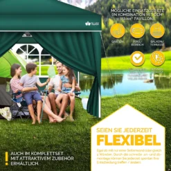 Tillvex® 2X Seitenwand Grün Für Pavillon 3x3m & 3x6m | Faltpavillon Seitenteile Wasserabweisend | Seitenfenster & Reißverschluss | Seitenwände Für Gartenzelt Partyzelt -Deutschland Garten Zier Verkaufs-Shop 620d658837ff4b6d45f2a4a67a1bb037