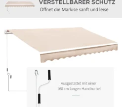 Outsunny Markise Gelenkarmmarkise Sonnenschutz Balkon Creme 3x2,5m -Deutschland Garten Zier Verkaufs-Shop 6251712dfc9be08250453fce21ec9426