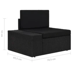 VidaXL Modulares 3-Sitzer-Sofa Poly Rattan Schwarz -Deutschland Garten Zier Verkaufs-Shop 62970d53f8fbc56dc3be07bb5c923da6