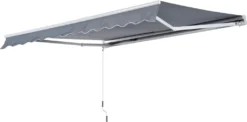 Outsunny Markise Gelenkarmmarkise Sonnenschutz 3,5x2,5m Mit Handkurbel Grau Alu+Polyester -Deutschland Garten Zier Verkaufs-Shop 62a0e5ced42d52355d9a61d8bb18884d