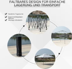 Outsunny Faltpavillon Pop-Up-Zelt Gartenpavillon Rollentasche Oxford-Gewebe 3,6 X 3,6m Hellgrau+Weiß -Deutschland Garten Zier Verkaufs-Shop 62a5b55fbf8fe8bedcf36b1db5aef497