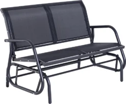 Outsunny Schaukelbank Gartenbank Gartenschaukel Sitzbank Bank Parkbank Schaukel Metall Gartenmöbel 2-Sitzer