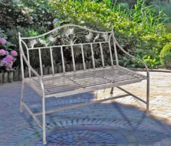 Stabile 2-Sitzer Garten Bank Metall Mit Schönen Verzierungen 110cm Eisenbank Anthrazit Grau NEU -Deutschland Garten Zier Verkaufs-Shop 63b2dce9178d7bdb7cf0de901a2418d2