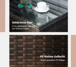 Outsunny Garten Beistelltisch, Couchtisch, Gartentisch, Balkontisch, Polyrattan, Braun, 85 X 50 X 39 Cm -Deutschland Garten Zier Verkaufs-Shop 63ee88348efe780bf55938562046fcda
