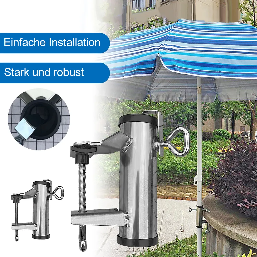 Hikeren Sonnenschirmhalter Klemme, Metall Balkonschirmhalter Schirmständer Für Balkon, Terrasse Oder Tischzaun Sonnenschirmklemme 6 Hikeren Sonnenschirmhalter Klemme, Metall Balkonschirmhalter Schirmständer Für Balkon, Terrasse Oder Tischzaun Sonnenschirmklemme – Bild 6