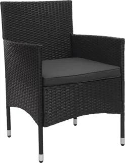 Poly-Rattan Garnitur HWC-F55, Balkon-/Garten-/Lounge-Set Sofa Sitzgruppe Schwarz, Kissen Dunkelgrau -Deutschland Garten Zier Verkaufs-Shop 6417ca1866920019ceb0259677f824de