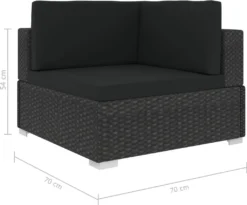 VidaXL Ecksofas 2 Stk. Mit Auflagen Poly Rattan Schwarz -Deutschland Garten Zier Verkaufs-Shop 64316a04560e505eb27a08be9f5dd43a