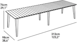 ALLIBERT GARDEN Lima Tisch 240 6-12 Personen Mit Verlängerung - Zeitgenössisches Design - Graphit -Deutschland Garten Zier Verkaufs-Shop 643b114a856173e56e0259279d2ba918