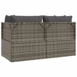 VidaXL Gartensofa 2-Sitzer Mit Kissen Grau Poly Rattan -Deutschland Garten Zier Verkaufs-Shop 6455e31b296f29c93edfec4927e830ce