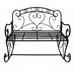 Schaukelbank Metall Gartenbank Sitzbank Parkbank Schaukelstuhl Bank Schwarz