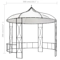 VidaXL Pavillon 300 X 290 Cm Weiß Rund -Deutschland Garten Zier Verkaufs-Shop 6492a2523e28864fe3024179b41e2835