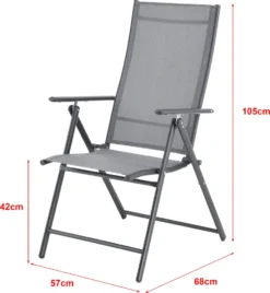Gartenstuhl Kalamata 2er Set Outdoor-Stuhl Hochlehner Anglerstuhl Campingstuhl Zusammenklappbar Stahlgestell 105x57x68 Cm Hellgrau -Deutschland Garten Zier Verkaufs-Shop 656fe86b0fce49b001ffdb7d5f731280