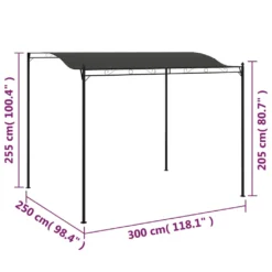 VidaXL Pavillon 3×2,5 M Anthrazit -Deutschland Garten Zier Verkaufs-Shop 657247cca8725a11cea0ad386835ecef