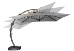 Sonnenschirm Sun 350 | Maße: 3,5 X 3,5 M | Ampelschirm | 12m² Schatten, Gastroschirm, LED -Deutschland Garten Zier Verkaufs-Shop 65e1451cd425f656c28ac473ad99c55d