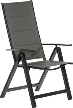 Merxx Klappsessel "Florenz" - Aluminiumgestell Graphit Mit Textilbespannung Grau