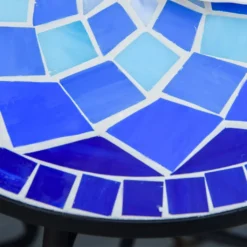 HOMCOM Outsunny Ø35,5 Cm Beistelltisch Gartentisch Wetterfest Mosaik Eisen Blau+Weiß -Deutschland Garten Zier Verkaufs-Shop 6654382ea53c91e30d4552f6f3775e90