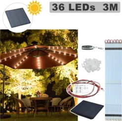 EINFEBEN 3m Sonnenschirm Gartenschirm Mit LED Solar Ampelschirm Pavillon Kurbelsonnenschirm Alu,Rot,3m -Deutschland Garten Zier Verkaufs-Shop 66708f6921f6b298a4e73b918a018e14